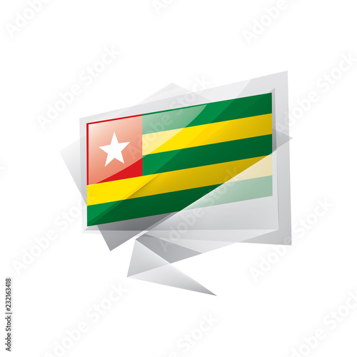 togo flag, vector illustration on a white background.