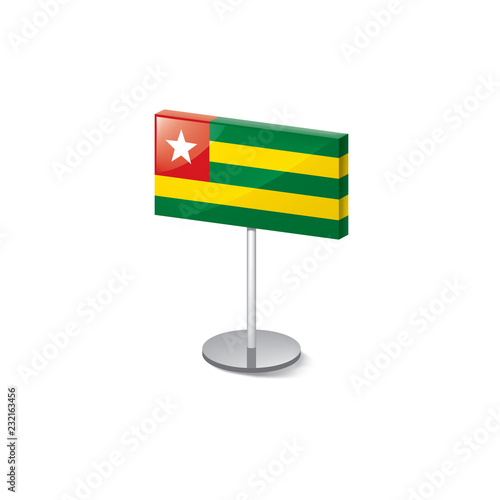 togo flag, vector illustration on a white background.