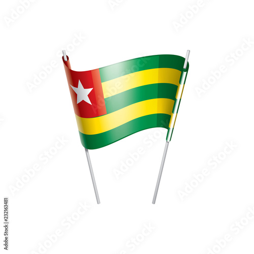 togo flag, vector illustration on a white background.