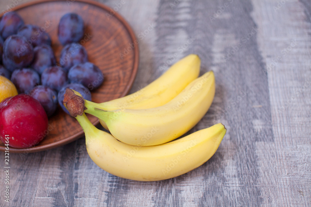 Healthy fresh fruits in a plate Healthy fresh fruits in a plate