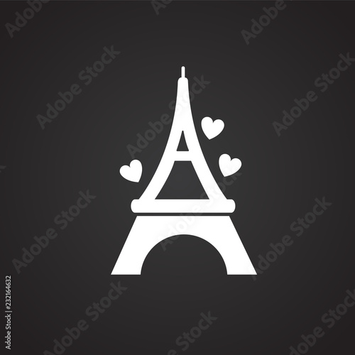 Love in Paris on black background icon