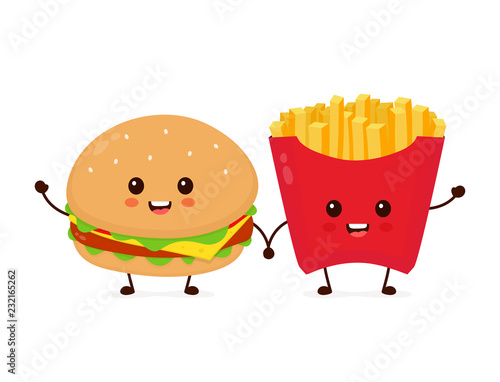Happy smiling funny cute burger