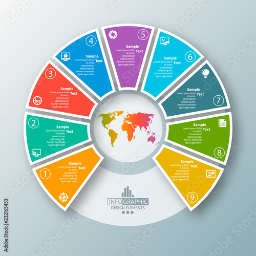 Abstract 3D Paper Infographics. Business template .Vector illustration