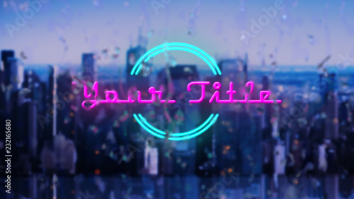 Rain Drops With Neon Title