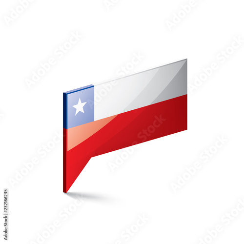 Chile flag, vector illustration on a white background.