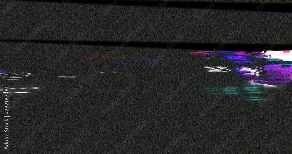 The screen of TV or computer having glitch and colorful noises while working. Errors of broadcasting.