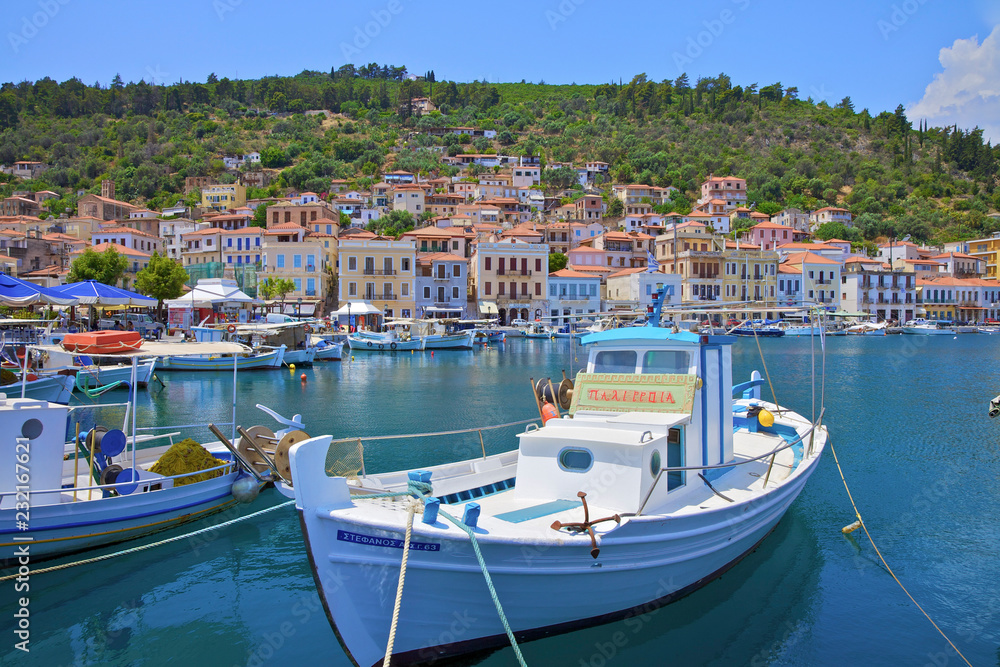 The Harbour at Gytheio, Mani Peninsula, The Peloponnese, Greece, Southern Europe The Harbour at Gytheio, Mani Peninsula, The Peloponnese, Greece, Southern Europe