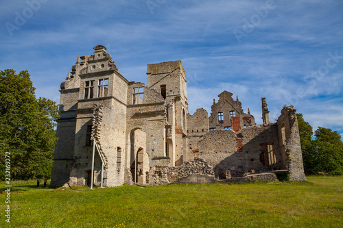 Ruins of the Ungru castle, Estonia. Sunny summer day. photo