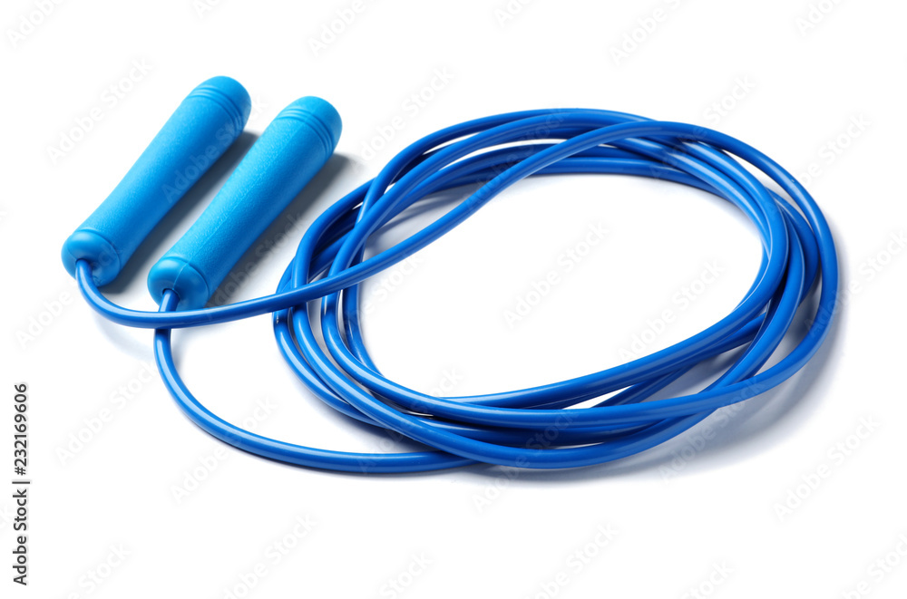 Jump rope on white background. Sports equipment Jump rope on white background. Sports equipment