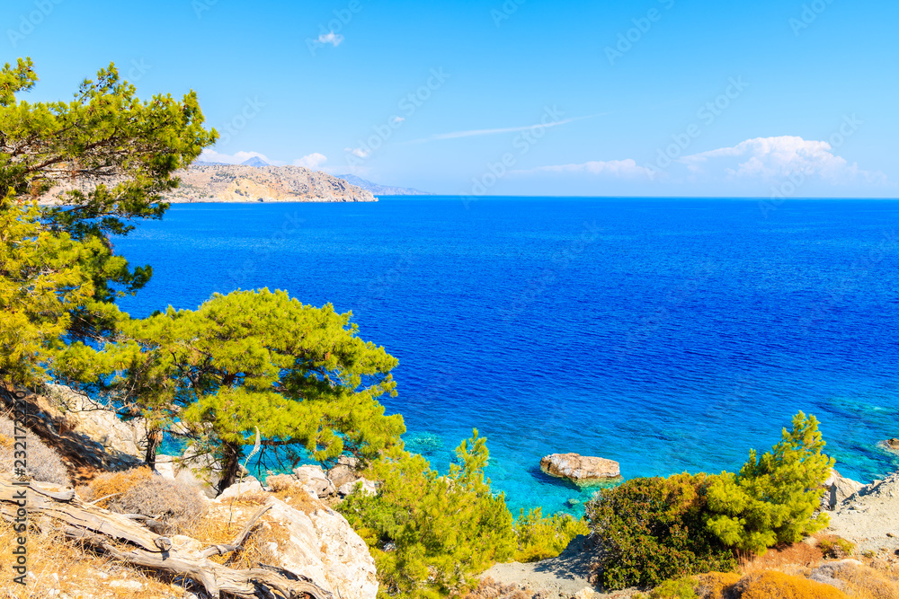 Beautiful sea coast near Apella beach on Karpathos island, Greece