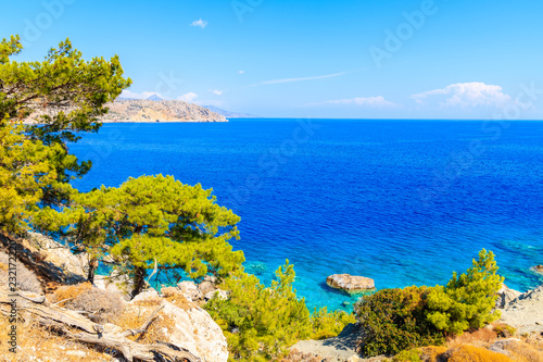 Fototapeta Naklejka Na Ścianę i Meble -  Beautiful sea coast near Apella beach on Karpathos island, Greece