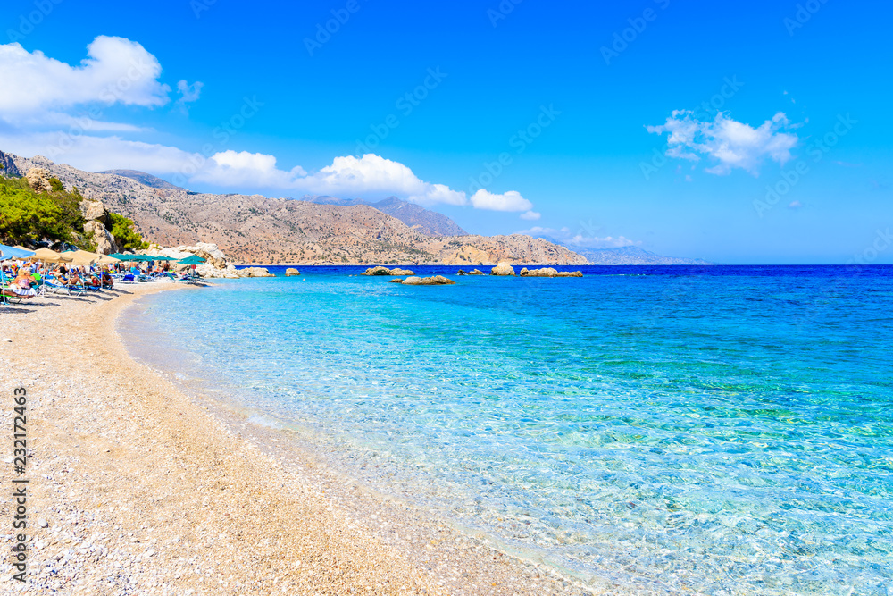 Azure sea at Apella beach on Karpathos island, Greece