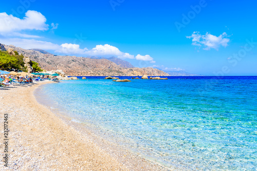 Azure sea at Apella beach on Karpathos island  Greece