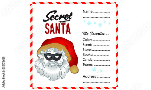 sketch of santa claus face secret santa engraving style hand drawn illustration 