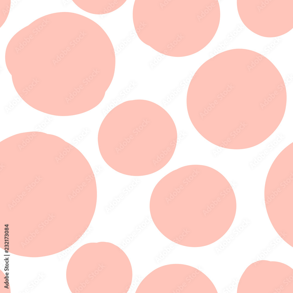 Geometrical background with uneven circles. Abstract round seamless pattern. Hand drawn colorful dots pattern on white background. Vector illustration. Geometrical background with uneven circles. Abstract round seamless pattern. Hand drawn colorful dots pattern on white background. Vector illustration.