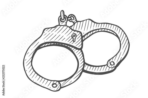 Handcuffs Hand drawn