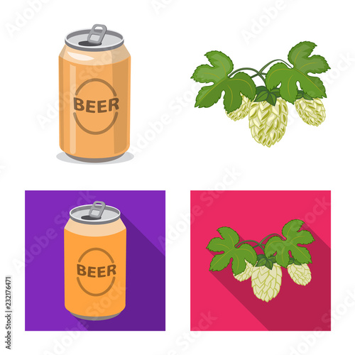 Vector design of pub and bar sign. Collection of pub and interior stock vector illustration.