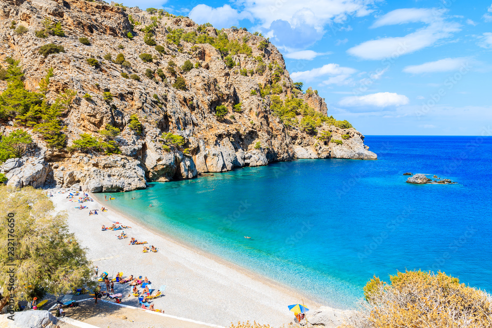 Obraz premium View of idyllic Achata beach, Karpathos island, Greece