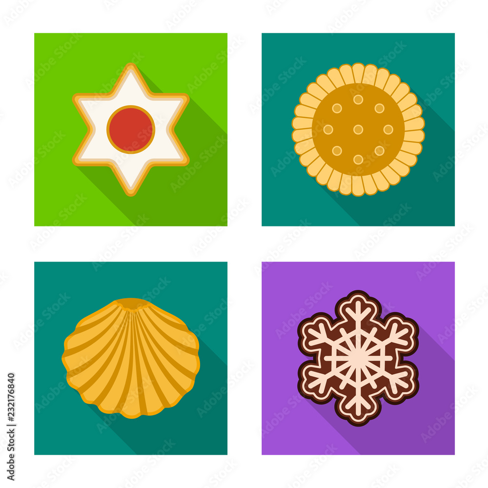 Isolated object of biscuit and bake logo. Set of biscuit and chocolate vector icon for stock. Isolated object of biscuit and bake logo. Set of biscuit and chocolate vector icon for stock.