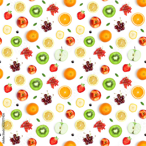 Fototapeta Naklejka Na Ścianę i Meble -  Fruits seamless pattern