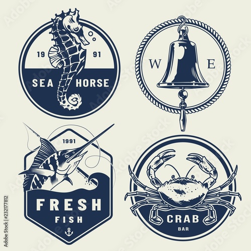 Vintage nautical labels collection
