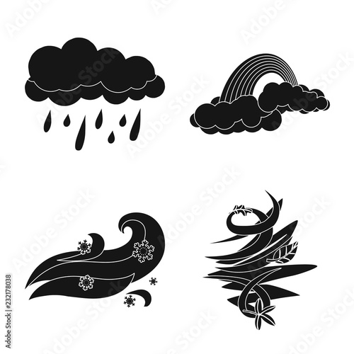 Vector illustration of weather and climate icon. Set of weather and cloud vector icon for stock.