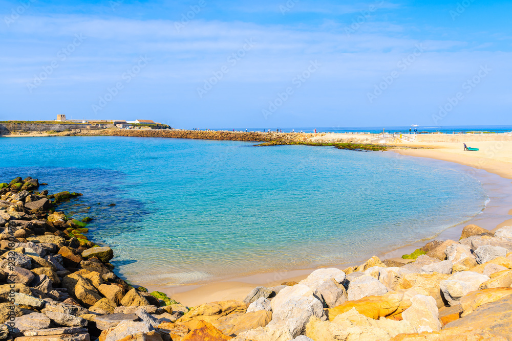 Bay with beautiful beach in Tarifa town, Spain
