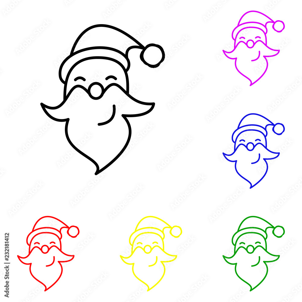 Cute Santa Claus line Icon. Elements of Christmas and New Year in multi colored icons. Simple icon for websites, web design, mobile app, info graphics