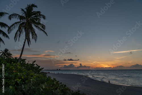 Amazing sunset on the Varadero Beach in Cuba