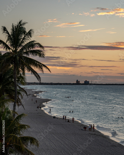 Amazing sunset on the Varadero Beach in Cuba