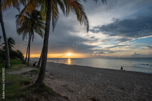 Amazing sunset on the Varadero Beach in Cuba