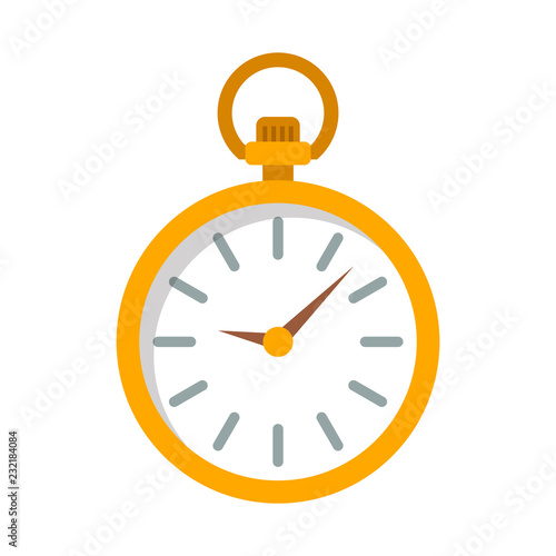 pocket watch flat icon on isolated white transparent background.	