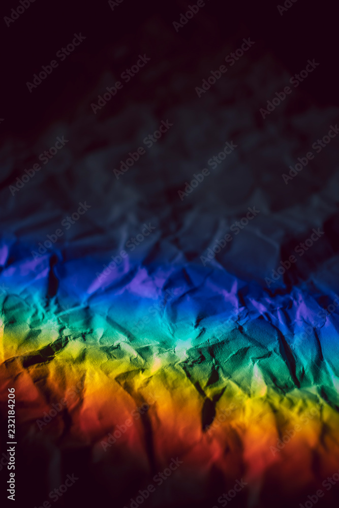 Crumpled paper rainbow