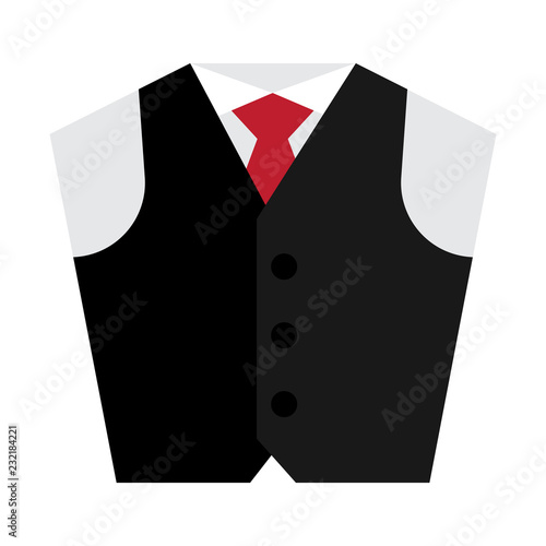 Waistcoat  flat icon on isolated white transparent background.	