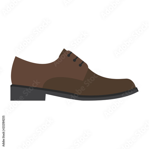 Business shoes flat icon on isolated white transparent background.