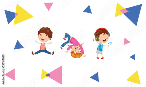 Vector Illustration Of Kids Abstract Background