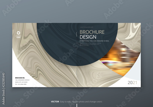 Square brochure template layout design. Corporate business annual report, catalog, magazine, flyer mockup. Creative modern bright concept with marble background. Vector