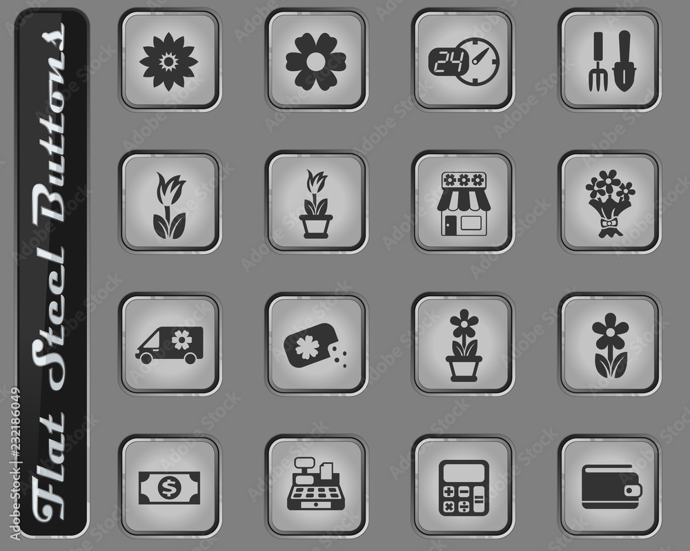 flower shop icon set flower shop icon set