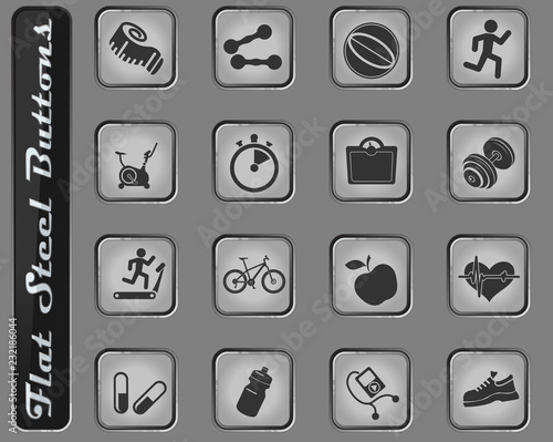 Set of icons on fitness.