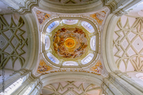 KLADRUBY, CZECH  REPUBLIC.  On 13, October  2018. Dome on the inside , monastery of Benedictines in Kladruby. The Abbey of Kladruby. Europe. European travel. photo