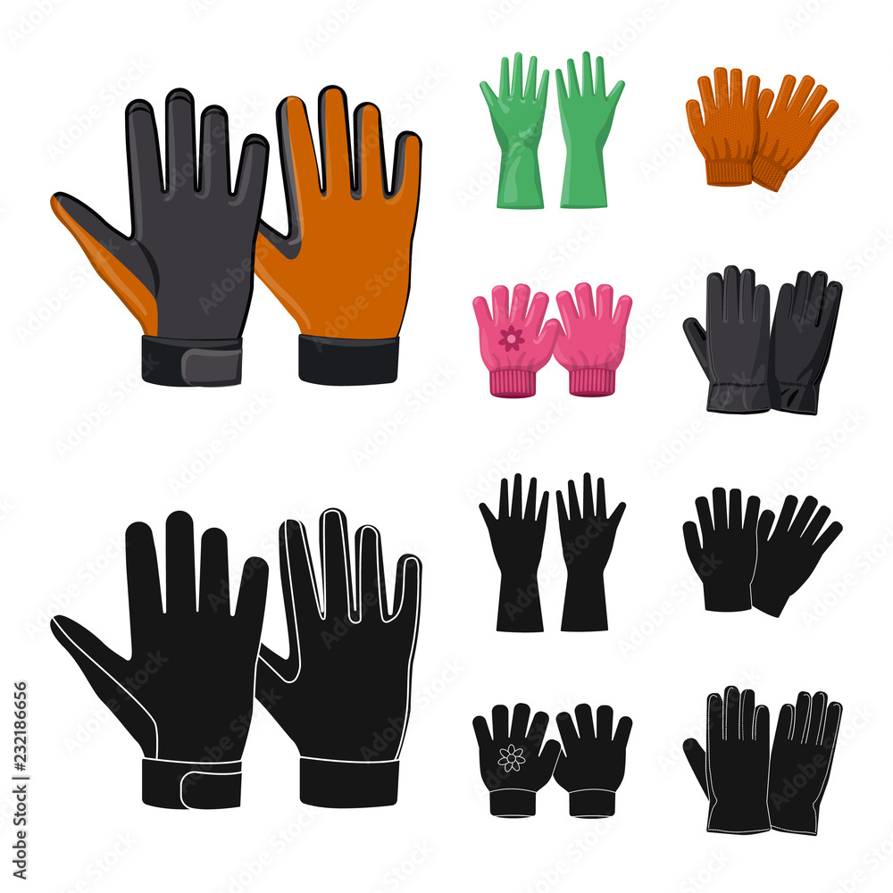 Obraz premium Isolated object of glove and winter icon. Set of glove and equipment vector icon for stock.