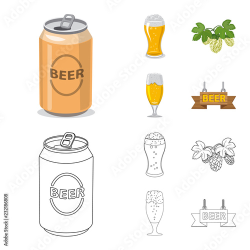 Vector design of pub and bar symbol. Set of pub and interior stock vector illustration.