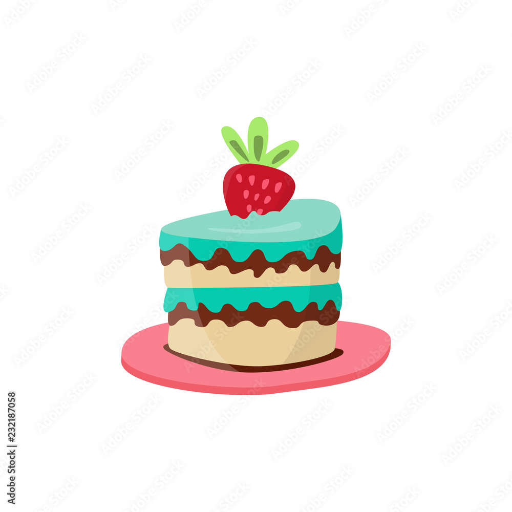 A small pie with a big strawberry. A small pie with a big strawberry.