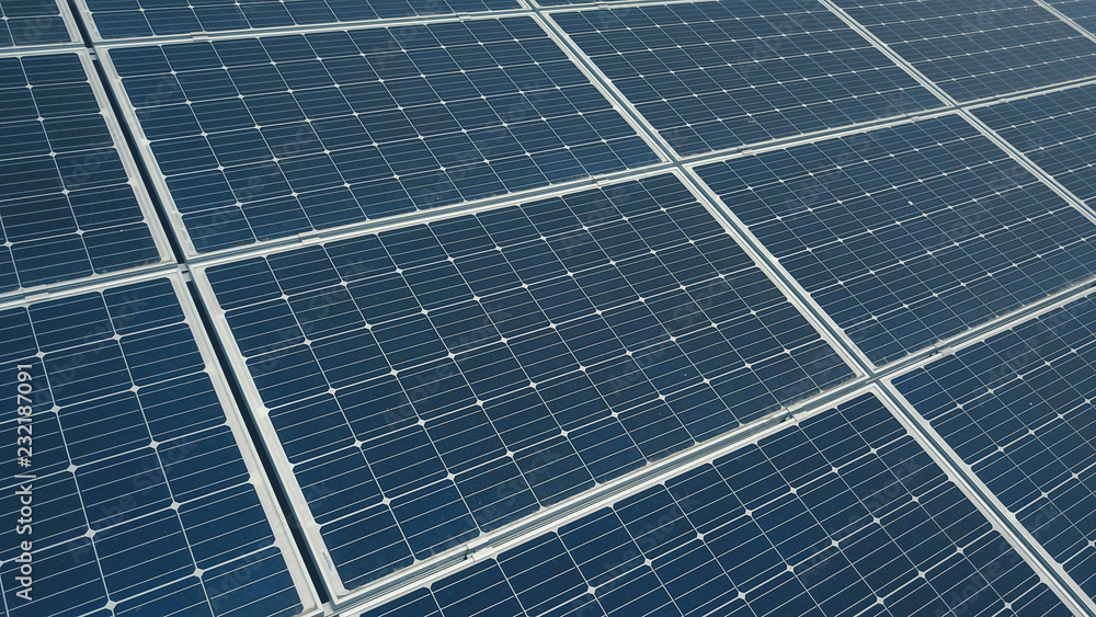 Solar power generation technology. Alternative energy. Solar battery panel modules with blue sky. Solar power generation technology. Alternative energy. Solar battery panel modules with blue sky.