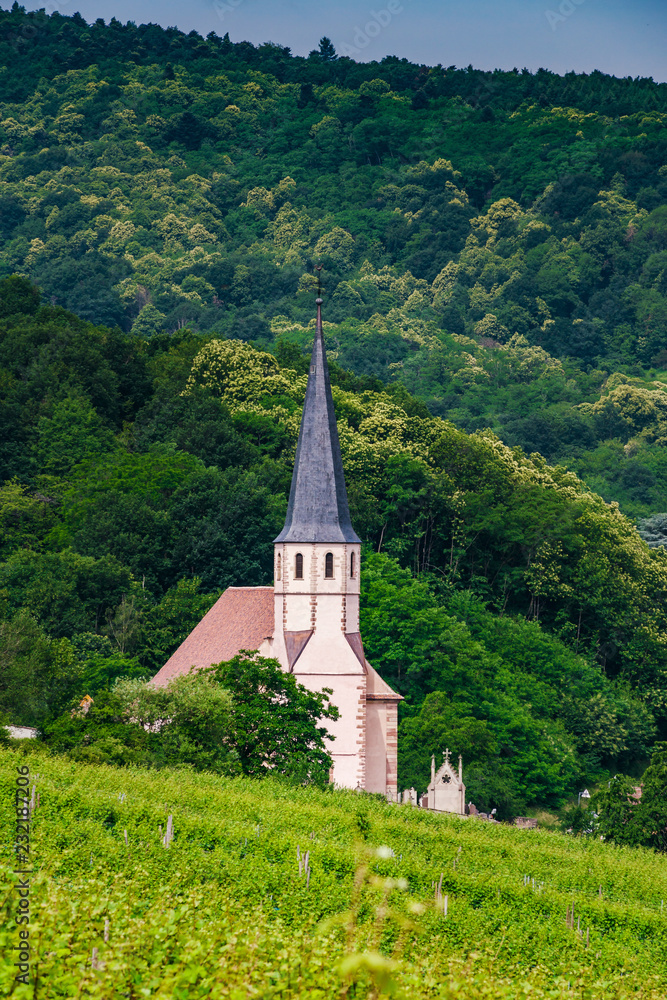 Protestant church in the Vosges mountains, Andlau