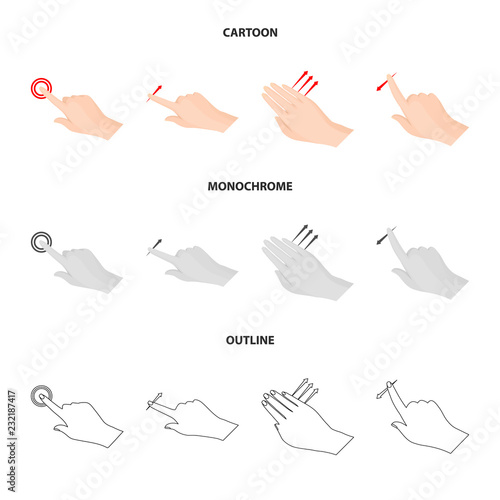 Isolated object of touchscreen and hand symbol. Collection of touchscreen and touch stock vector illustration. © Svitlana