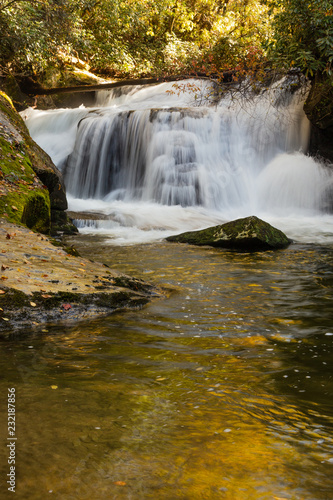 Autumn at East Fork Waterfalls in North Carolina.