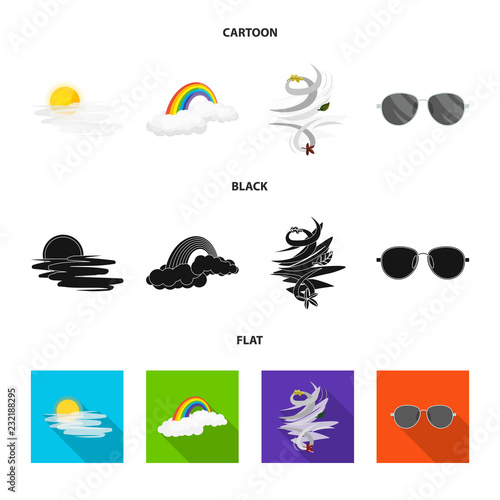 Vector design of weather and climate sign. Collection of weather and cloud stock symbol for web.