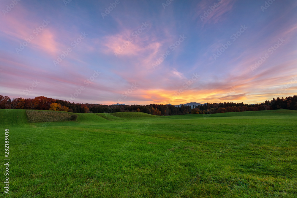 Sonnenuntergang in Bayern