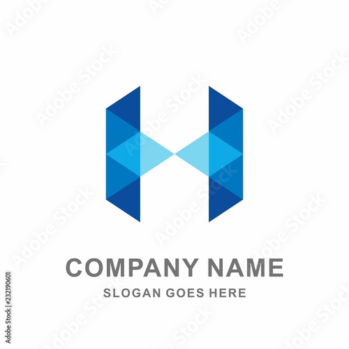 Free Download Monogram Letter H Geometric Triangle Cube Architecture Construction Business Company Stock Vector Logo Design Template - GFXLoad